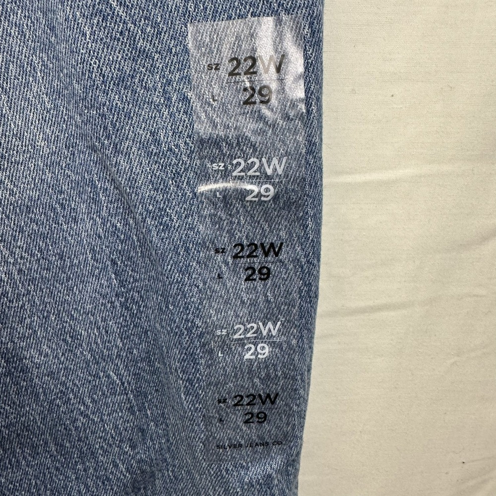 Silver Jeans Co Carpenter Pant High Rise Straight Leg Medium Wash Denim 22W L29 - Picture 3 of 6